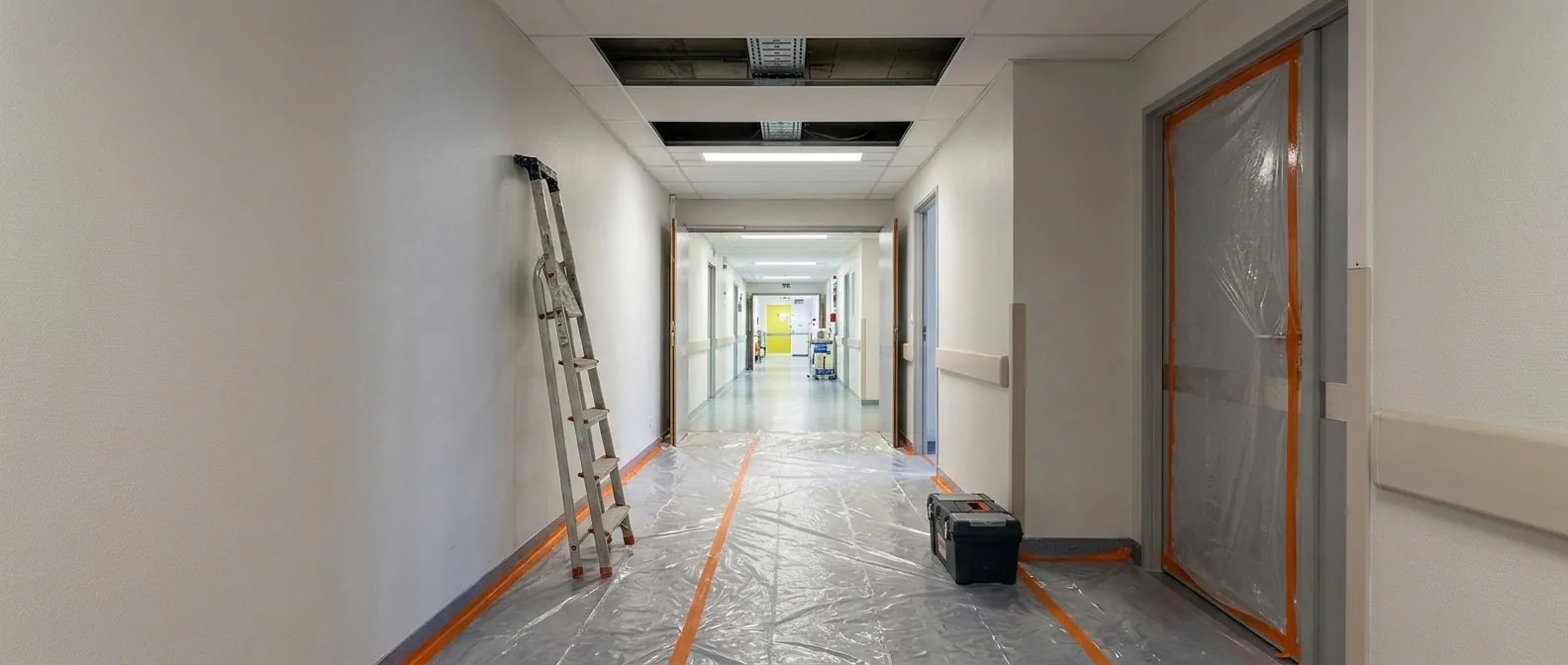Chantier de rénovation d'appel malade mené pendant que l'établissement reste ouvert