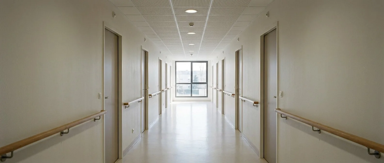 Hublots de signalisation de couloir à feux de couleur au-dessus des portes de chambre