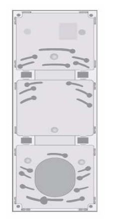 Plaque de fixation Ascom pour triple module pour appel malade ou infirmière.